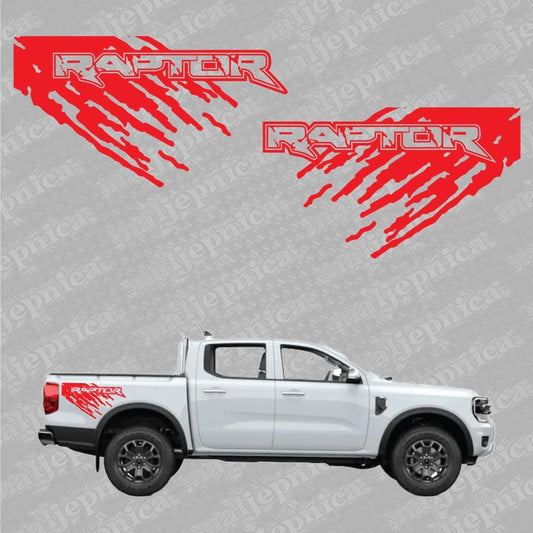 Aftermarket Replacement Decals to fit Ford Raptor MUD Red for Truck Bed Side 2pcs / Sticker Set