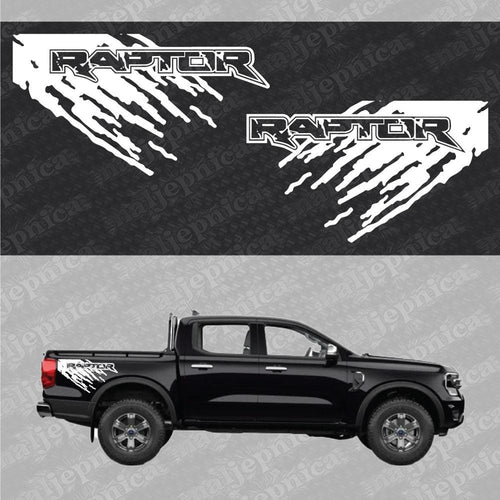 Aftermarket Replacement Decals to fit Ford Raptor MUD White for Truck Bed Side 2pcs / Sticker Set