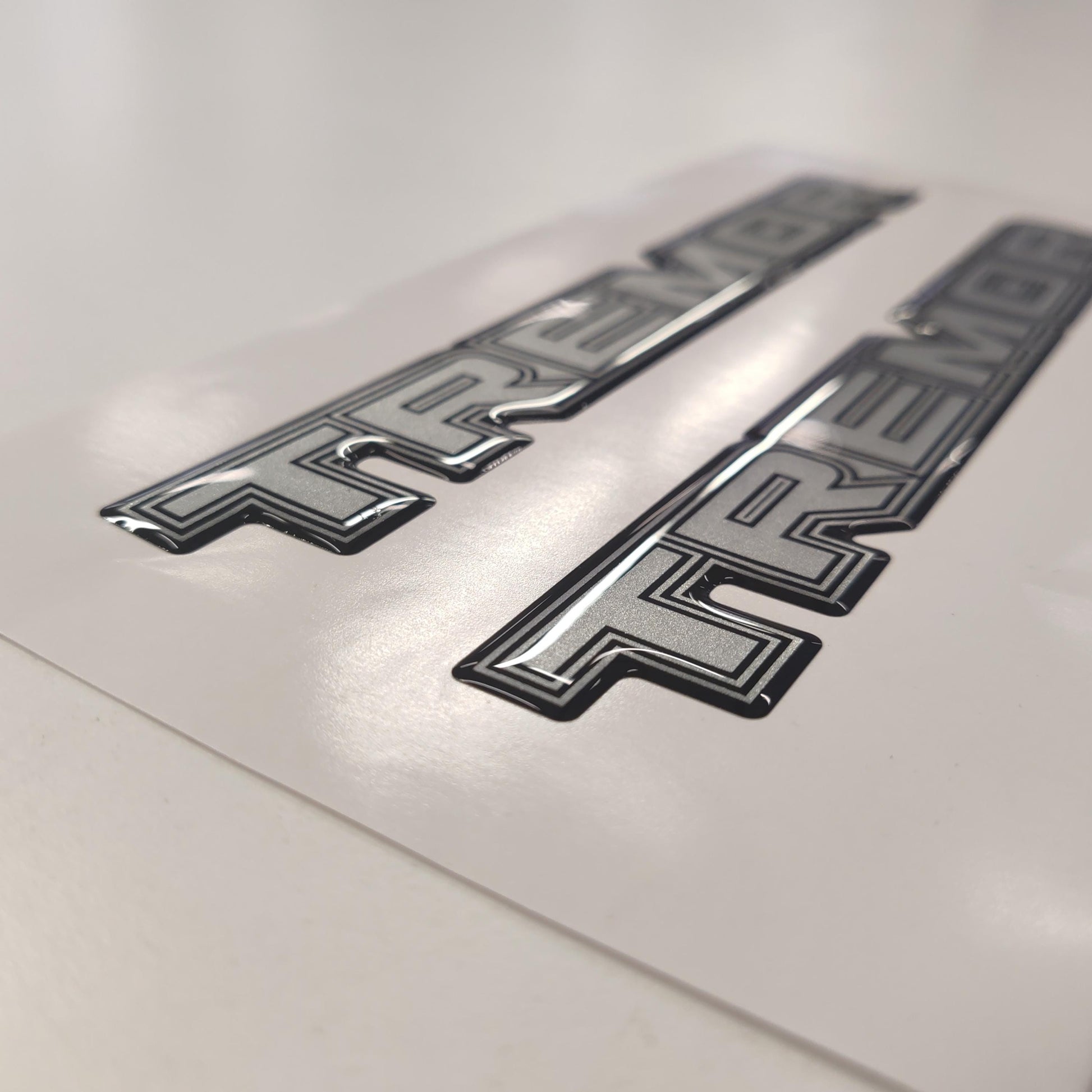 Tremor 3D Aftermarket Replacement Decals for Truck Bed Side 2pcs / Sticker Set / Silver