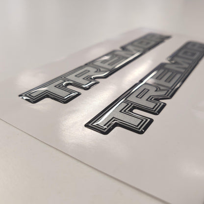 Tremor 3D Aftermarket Replacement Decals for Truck Bed Side 2pcs / Sticker Set / Silver