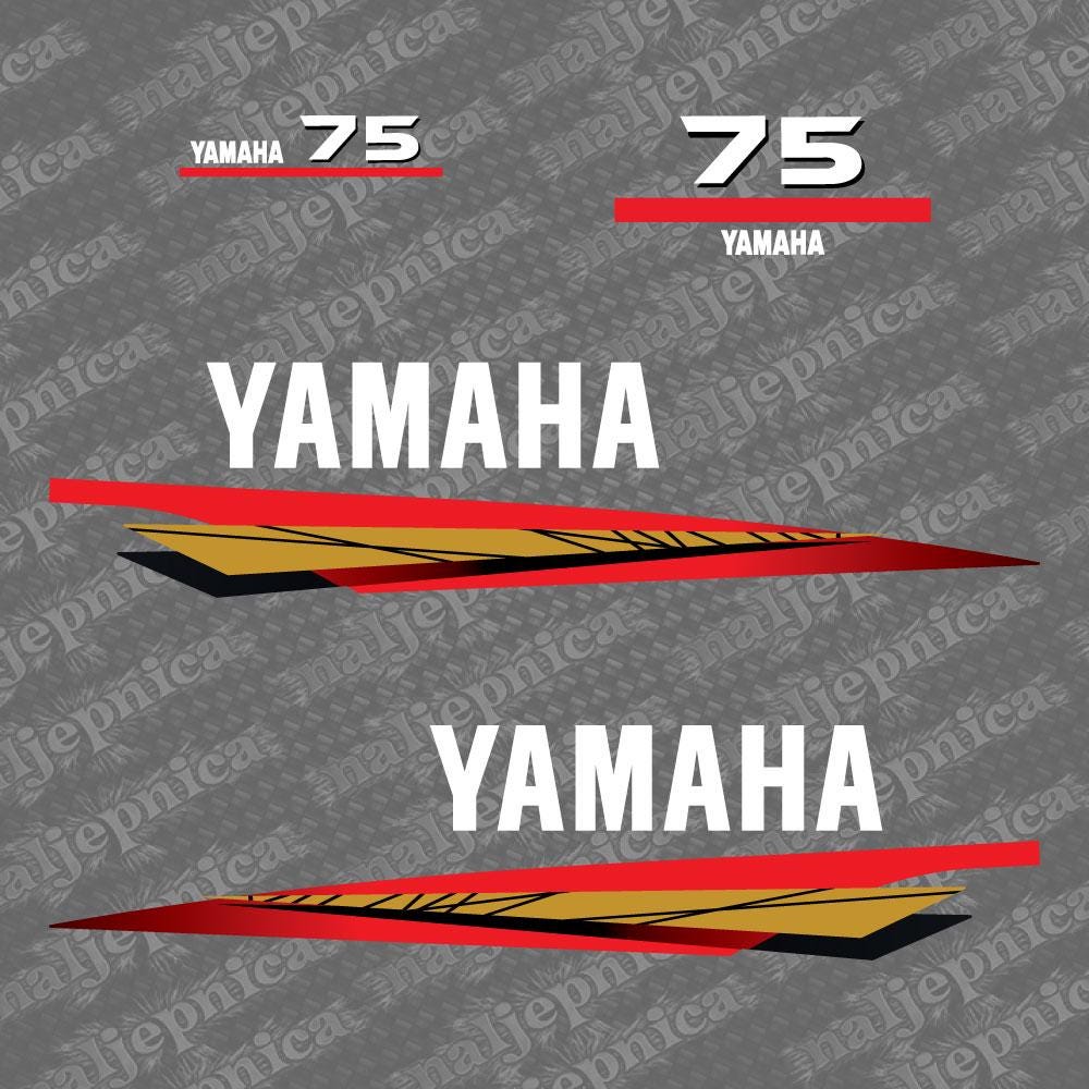 Yamaha 75 (1998-2001) Aftermarket Replacement Outboard Decal Sticker Set