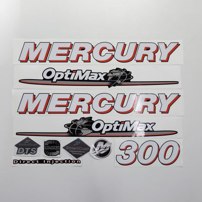 Mercury 300 OptiMax 2006-2012 Direct Injection Aftermarket Replacement Outboard Decal Sticker Set
