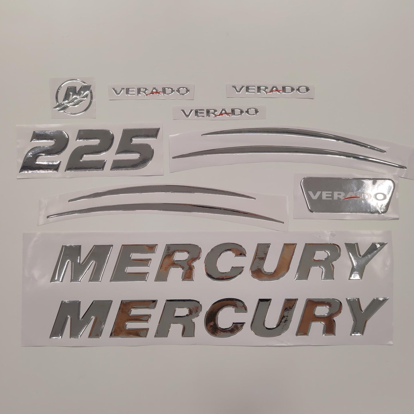 Mercury 225 Verado (2017) 3D Aftermarket Replacement Outboard Decal Sticker Set