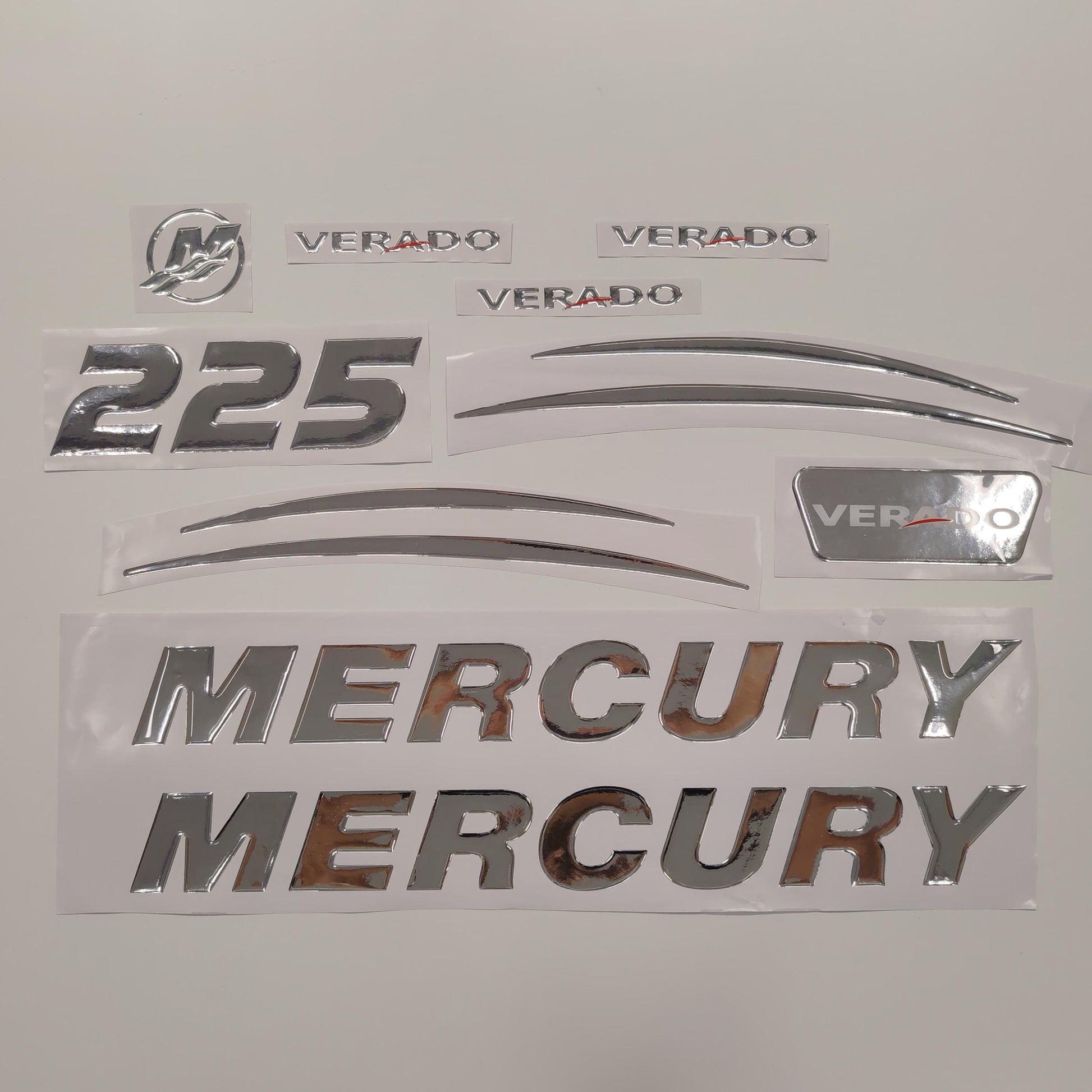 Mercury 225 Verado (2017) 3D Aftermarket Replacement Outboard Decal Sticker Set