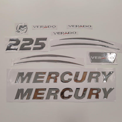 Mercury 225 Verado (2017) 3D Aftermarket Replacement Outboard Decal Sticker Set