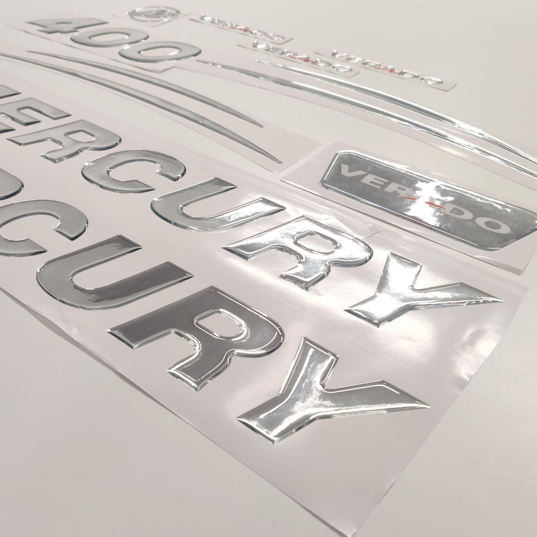 Mercury 400 Verado (2017) 3D Aftermarket Replacement Outboard Decal Sticker Set