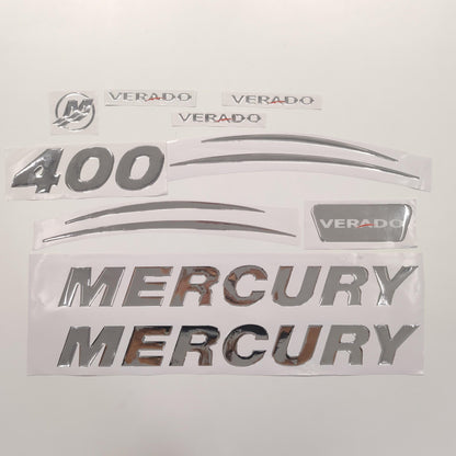 Mercury 400 Verado (2017) 3D Aftermarket Replacement Outboard Decal Sticker Set