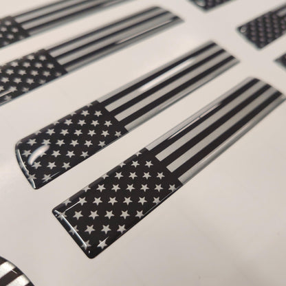 Tremor 3D Aftermarket Replacement Fender Decals for 2023 and 2024 Ford F250 or F350 Domed Decal 2pcs / Silver Resin Set / USA Flag Gray