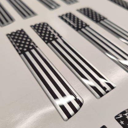 Tremor 3D Aftermarket Replacement Fender Decals for 2023 and 2024 Ford F250 or F350 Domed Decal 2pcs / Silver Resin Set / USA Flag Gray