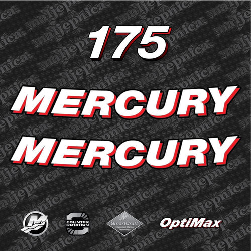 Mercury 175 Optimax Aftermarket Replacement 2006-2012 (VAL) outboard decal sticker set