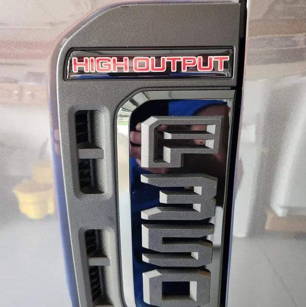 Tremor 3D Aftermarket Replacement Fender Decals for 2023 and 2024 Ford F250 or F350 Domed Decal 2pcs / CUSTOM Sticker Resin Set