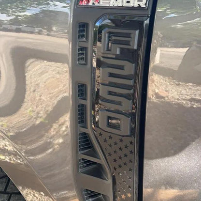 Tremor 3D Aftermarket Replacement Fender Decals for 2023 and 2024 Ford F250 or F350 Domed Decal 2pcs / CUSTOM Sticker Resin Set