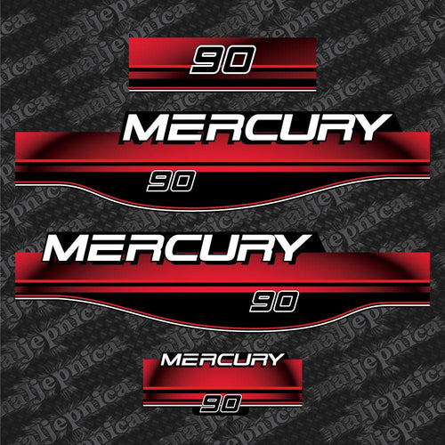 Mercury 90 Aftermarket Replacement Decals 1994-1998 Outboard sticker set