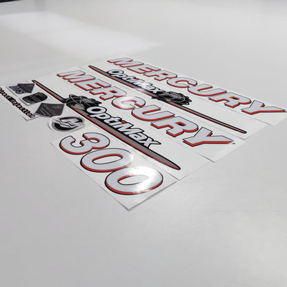 Mercury 300 OptiMax 2006-2012 Direct Injection Aftermarket Replacement Outboard Decal Sticker Set