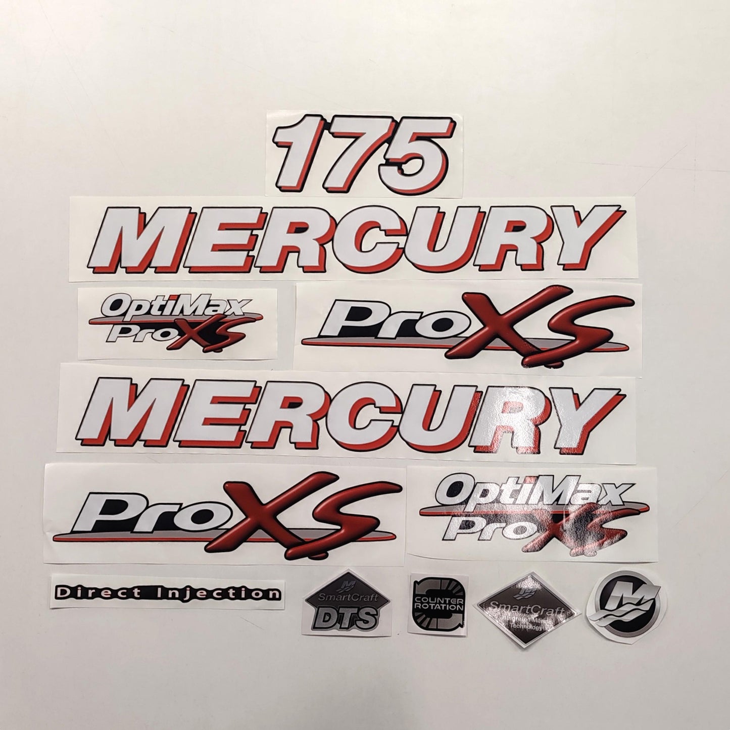 Mercury 175 Pro XS OptiMax 2006-2012 Direct Injection Aftermarket Replacement Outboard Decal Sticker Set