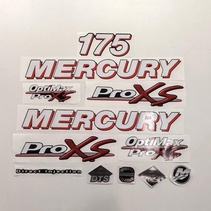 Mercury 175 Pro XS OptiMax 2006-2012 Direct Injection Aftermarket Replacement Outboard Decal Sticker Set