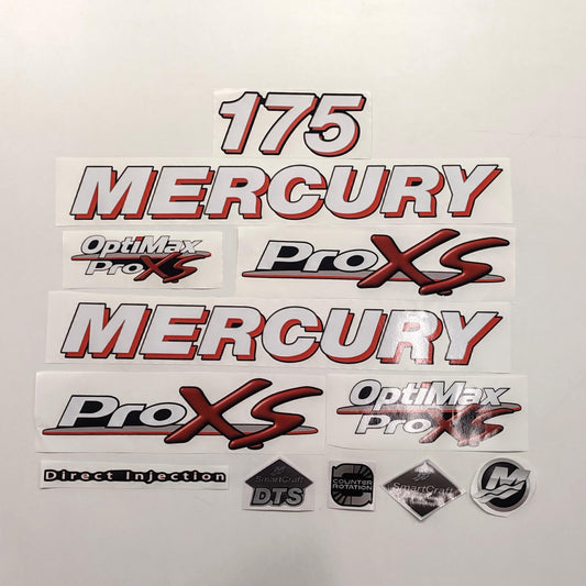 Mercury 175 Pro XS OptiMax 2006-2012 Direct Injection Aftermarket Replacement Outboard Decal Sticker Set