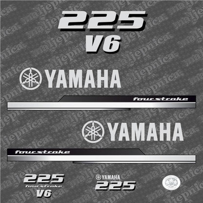 Yamaha 225 Four Stroke 2010 V6 Aftermarket Replacement Outboard Decal Sticker Set