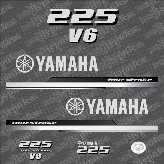 Yamaha 225 Four Stroke 2010 V6 Aftermarket Replacement Outboard Decal Sticker Set