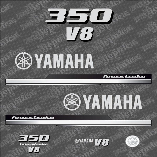 Yamaha 350 Four Stroke 2010 V8 Aftermarket Replacement Outboard Decal Sticker Set