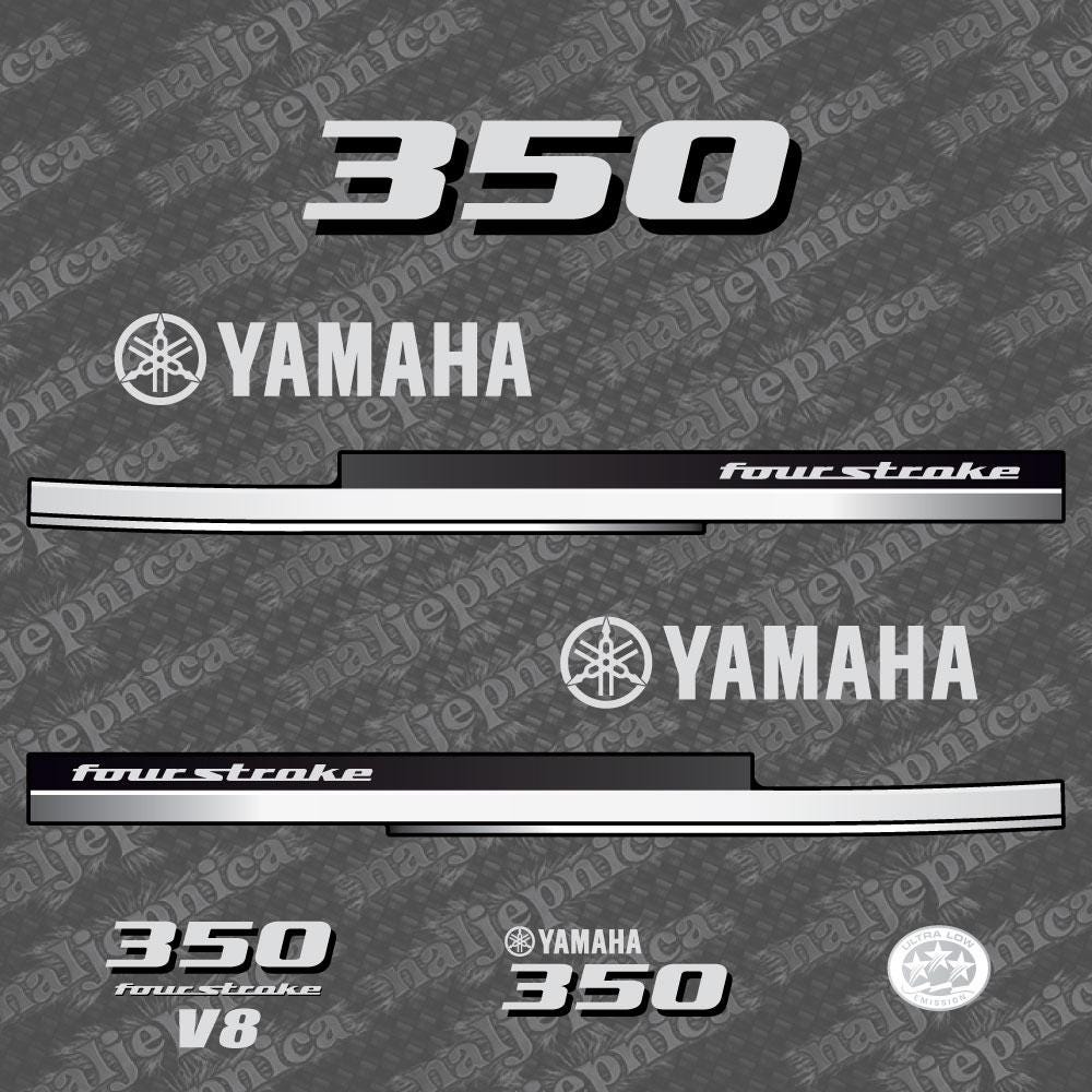 Yamaha 350 Four Stroke 2008 V8 Aftermarket Replacement Outboard Decal Sticker Set