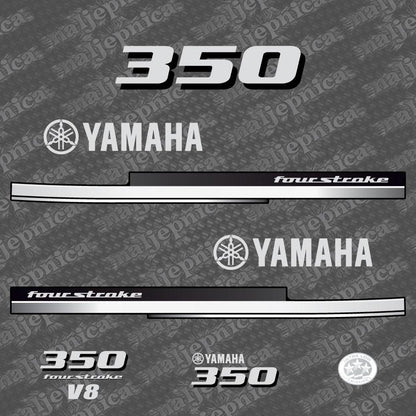 Yamaha 350 Four Stroke 2008 V8 Aftermarket Replacement Outboard Decal Sticker Set