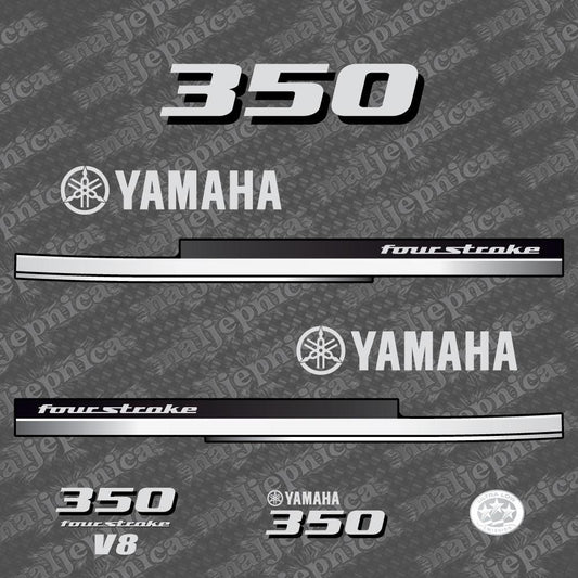 Yamaha 350 Four Stroke 2008 V8 Aftermarket Replacement Outboard Decal Sticker Set