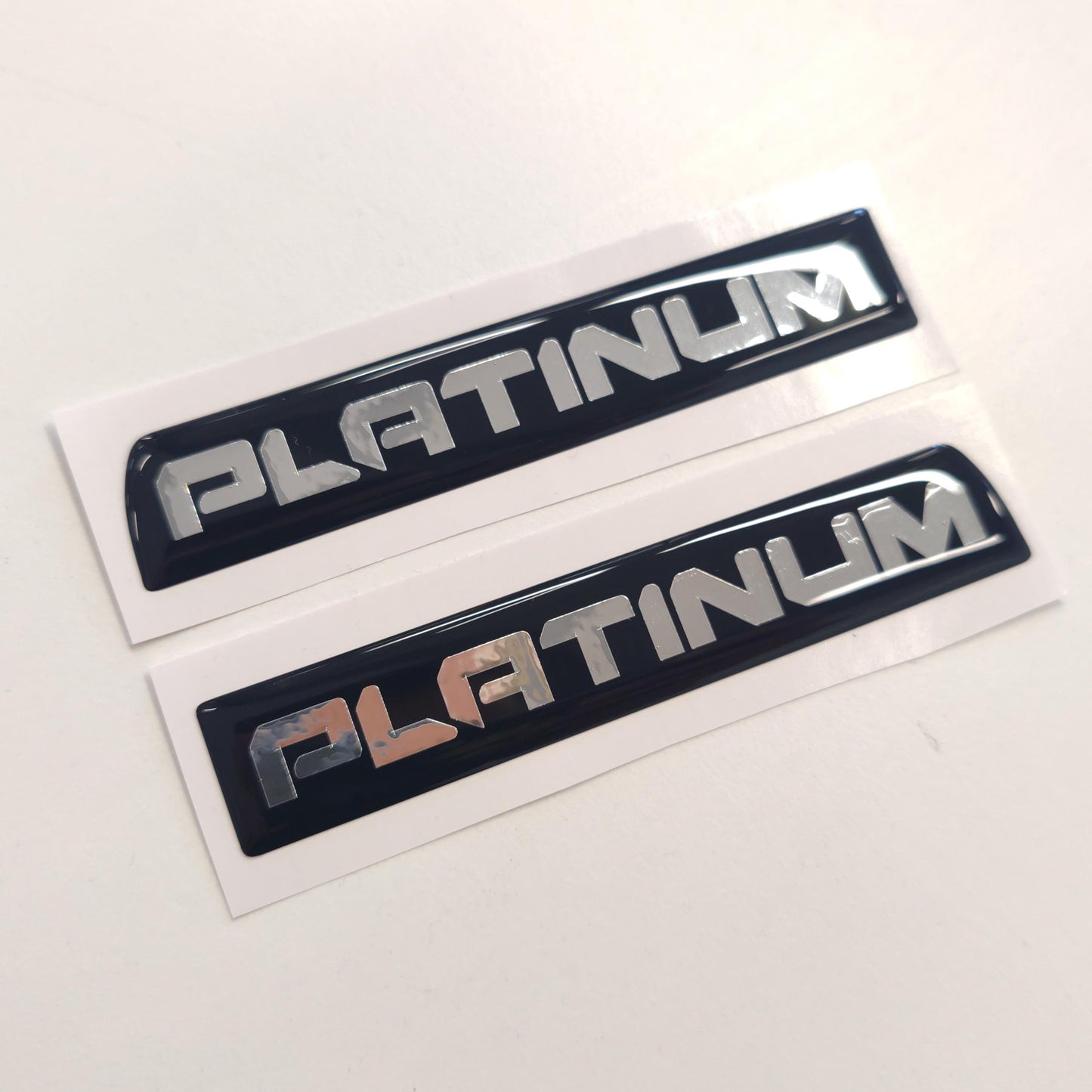 Tremor 3D Aftermarket Replacement Fender Decals for 2023 and 2024 Ford F250 or F350 Domed Decal 2pcs / Chrome Sticker Resin Set / PLATINUM