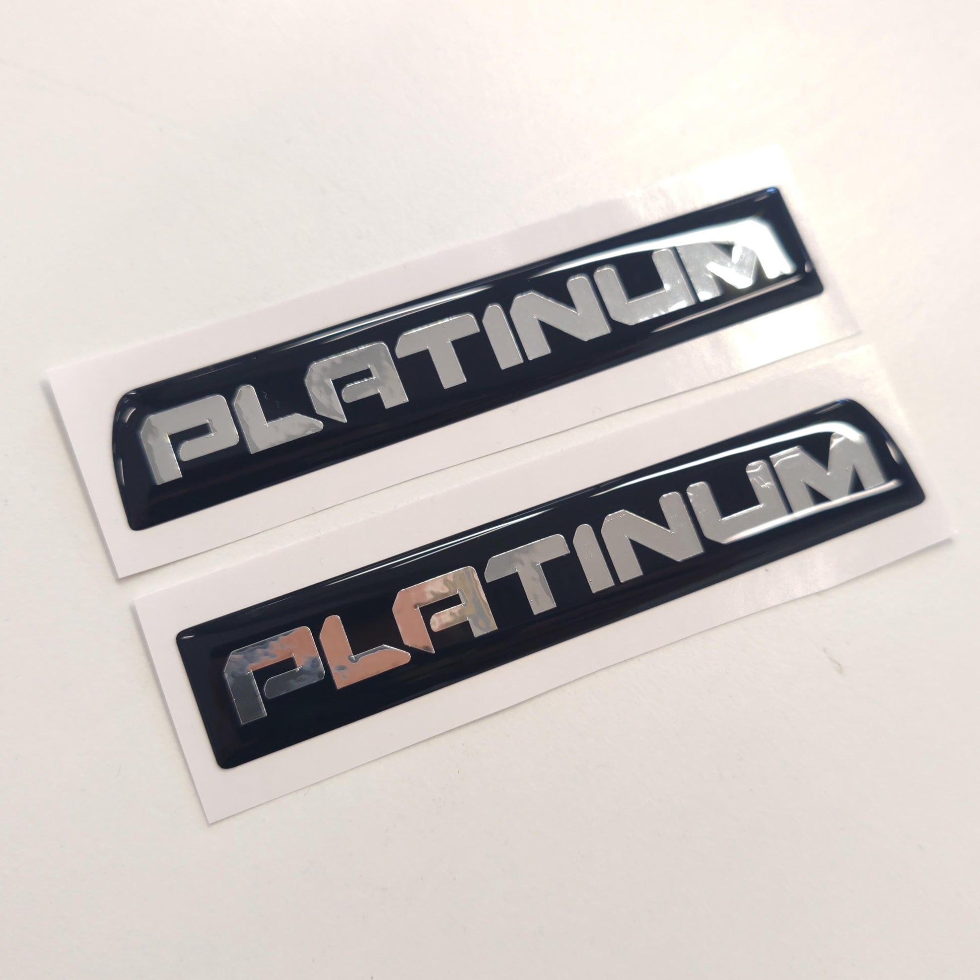 Tremor 3D Aftermarket Replacement Fender Decals for 2023 and 2024 Ford F250 or F350 Domed Decal 2pcs / Chrome Sticker Resin Set / PLATINUM