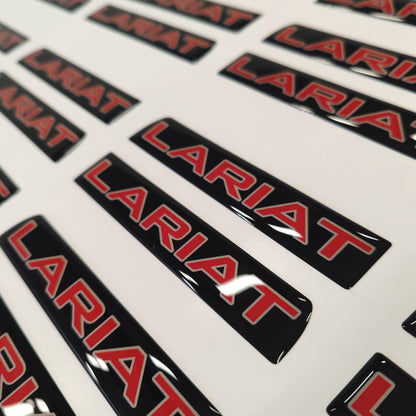 Lariat 3D Aftermarket Replacement Fender Decals for 2023 and 2024 Ford F250 or F350 Domed Decal 2pcs