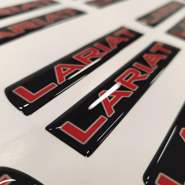 Lariat 3D Aftermarket Replacement Fender Decals for 2023 and 2024 Ford F250 or F350 Domed Decal 2pcs