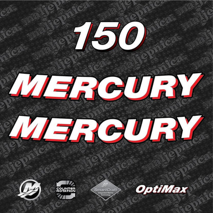 Mercury 150 Optimax Aftermarket Replacement 2006-2012 (VAL) outboard decal sticker set