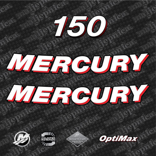 Mercury 150 Optimax Aftermarket Replacement 2006-2012 (VAL) outboard decal sticker set