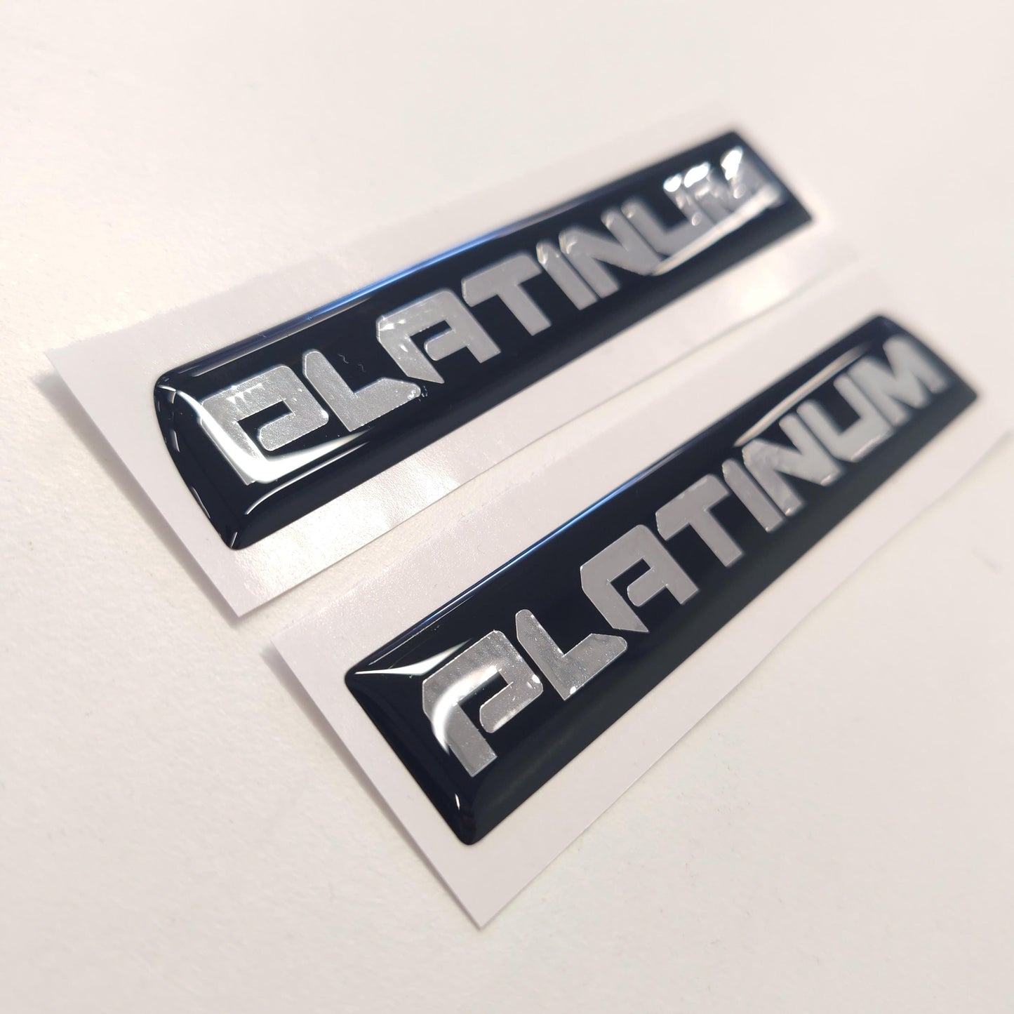 Tremor 3D Aftermarket Replacement Fender Decals for 2023 and 2024 Ford F250 or F350 Domed Decal 2pcs / Chrome Sticker Resin Set / PLATINUM