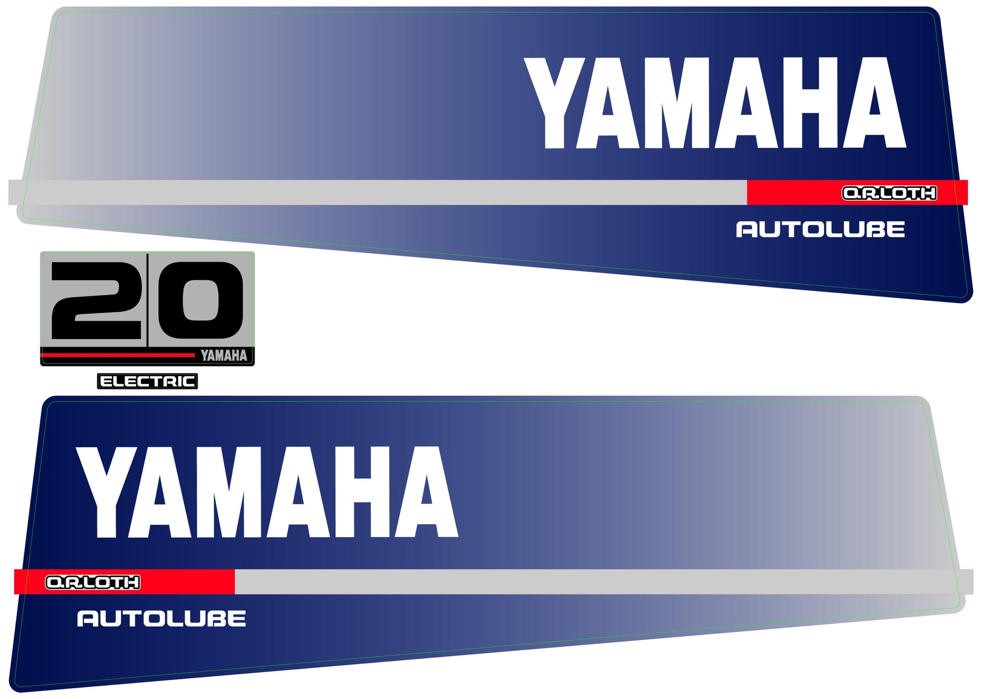 Yamaha 20 Autolube O.R.LOTH (1991) Aftermarket Replacement Outboard Decal Sticker Set