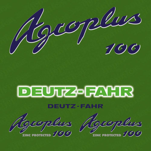 Deutz-Fahr Agroplus 100 3D Font Resin Aftermarket Replacement Tractor Decal (Sticker) Set