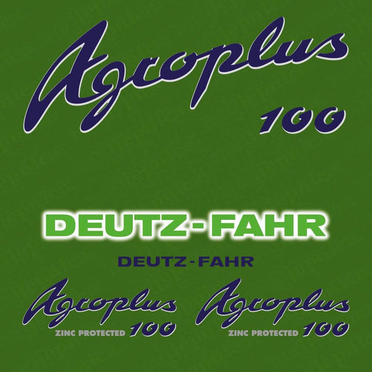 Deutz-Fahr Agroplus 100 3D Font Resin Aftermarket Replacement Tractor Decal (Sticker) Set