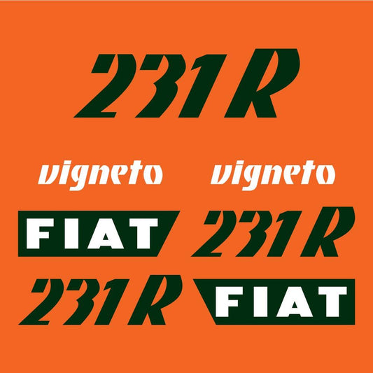Fiat 231 R Vigneto Aftermarket Replacement Tractor Decal Sticker Set