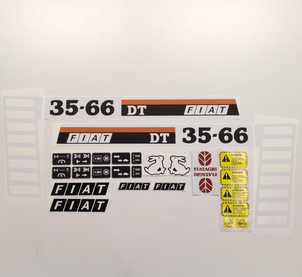 Fiat Fiatagri 35-66 DT Aftermarket Replacement Tractor Decal Sticker Set