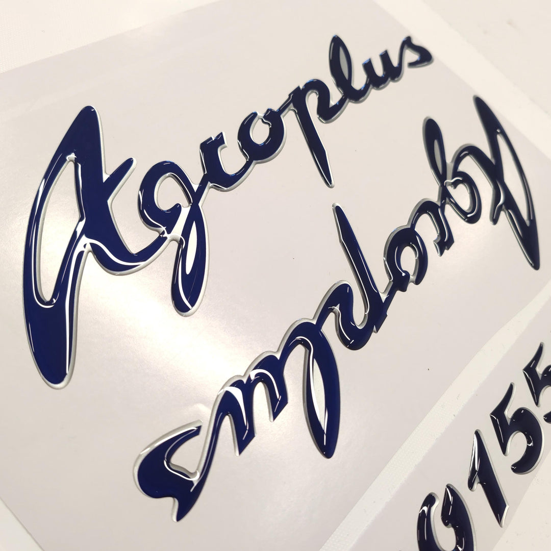 Deutz-Fahr Agroplus 95 3D Font Resin Aftermarket Replacement Tractor Decal (Sticker) Set