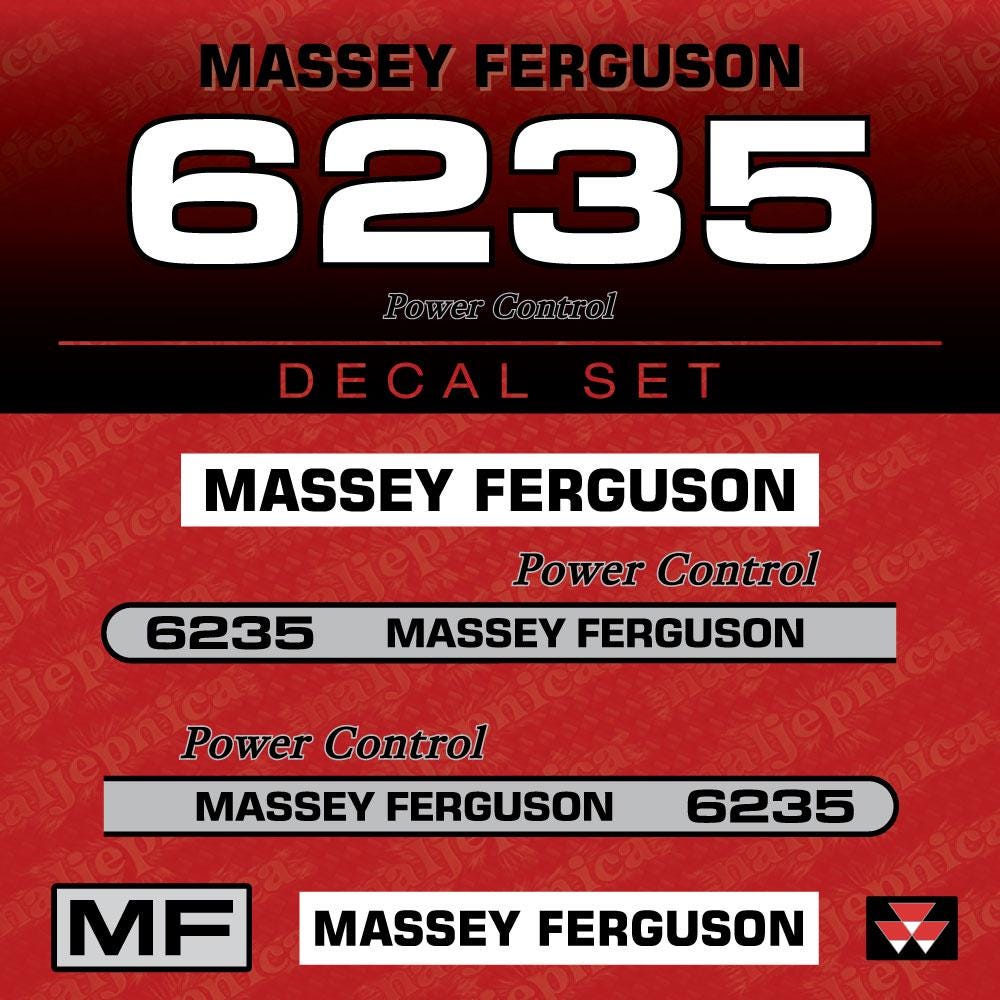 Massey Ferguson 6235 (2003) Aftermarket Replacement Tractor Decal (Sticker) Set