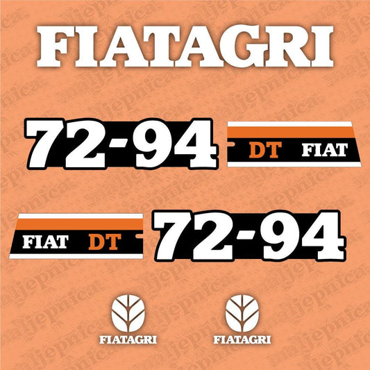 Fiat Fiatagri 72-94 DT Aftermarket Replacement Tractor Decal Sticker Set