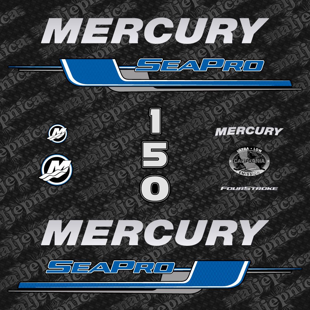 Mercury 150 SeaPro Outboard Aftermarket Replacement Decal Sticker Set