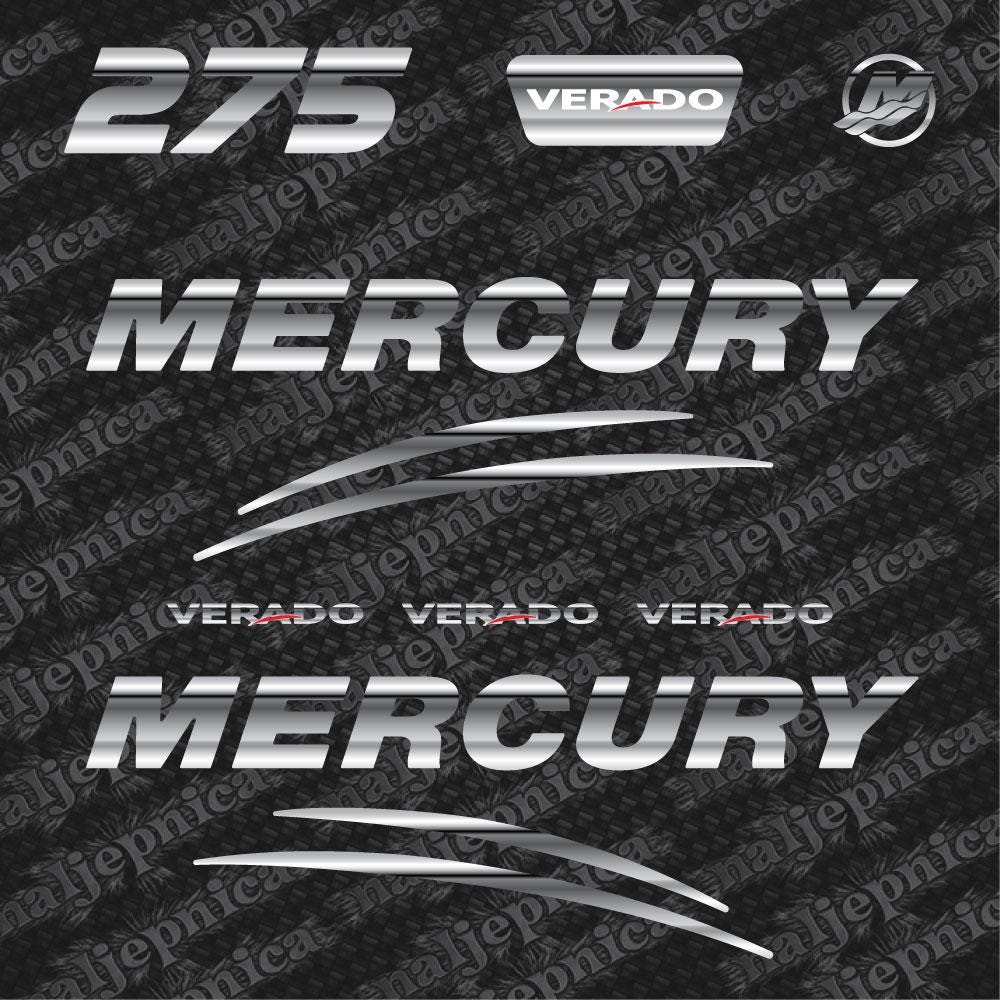 Mercury 275 Verado (2017) 3D Aftermarket Replacement Outboard Decal Sticker Set