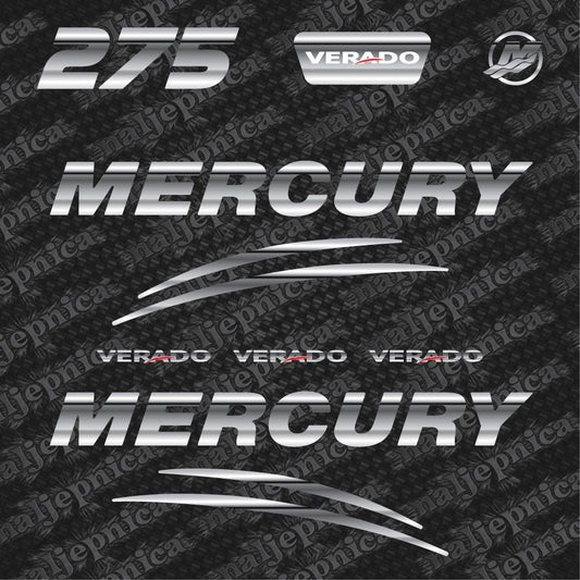 Mercury 275 Verado (2017) 3D Aftermarket Replacement Outboard Decal Sticker Set