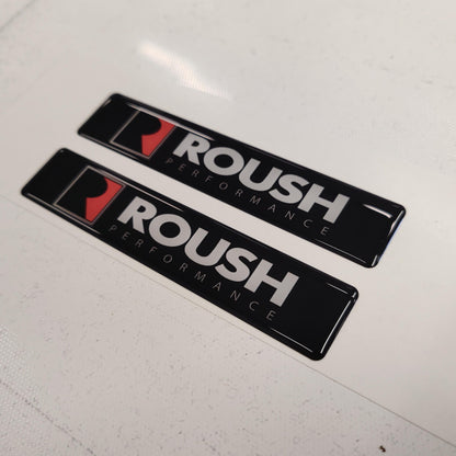 Roush Performance 3D Domed Badge Emblem Decals 2pcs / Sticker Resin Set / White and Black