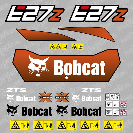 E27 Z Bobcat Mini Excavator Aftermarket Decal / Aufkleber / Adesivo / Sticker / Replacement Set