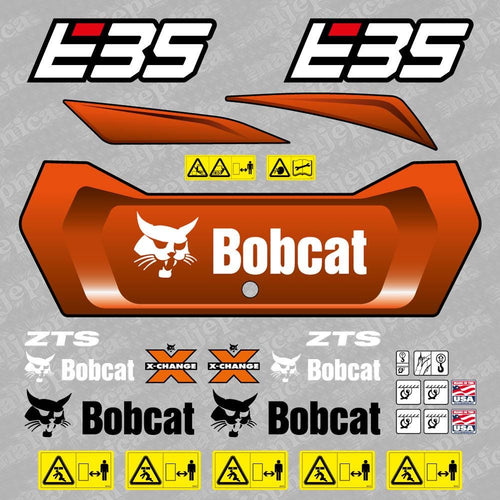 E35 Bobcat Mini Excavator (2) Aftermarket Decal / Aufkleber / Adesivo / Sticker / Replacement Set