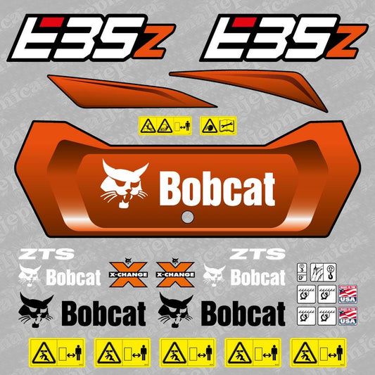 E35Z Bobcat Mini Excavator (2) Aftermarket Decal / Aufkleber / Adesivo / Sticker / Replacement Set