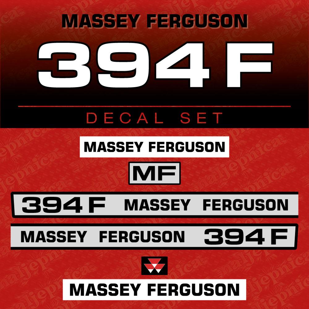 Massey Ferguson 394F Aftermarket Replacement Tractor Decal (Sticker) Set